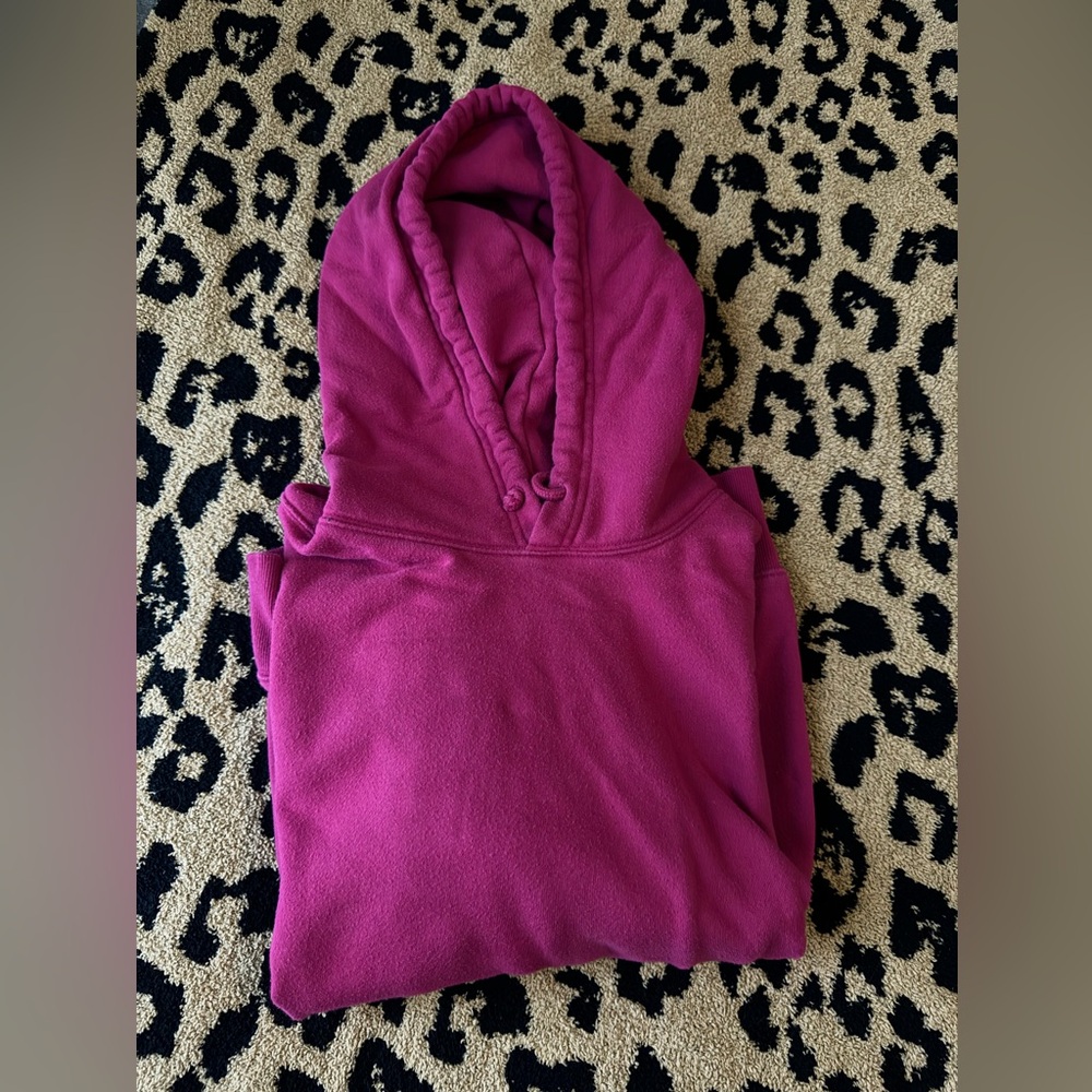 TNA Aritzia Terry Fleece Boyfriend Hoodie Bold Fuchsia Small